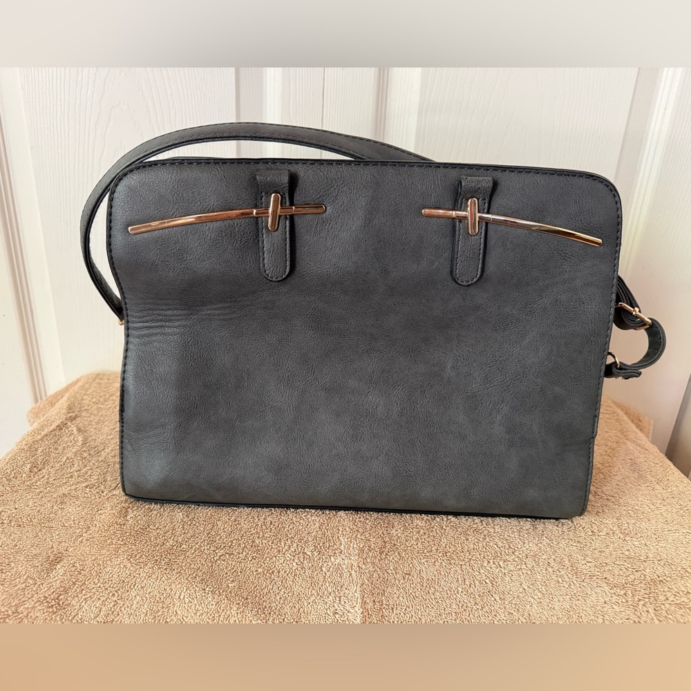 Black Women's Crossbody Bag with Gold Accent